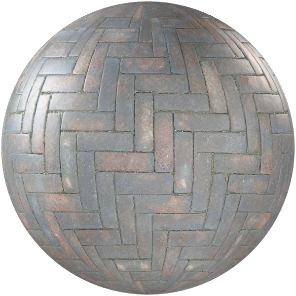 Paving Stones Herringbone Bricks Grey 02